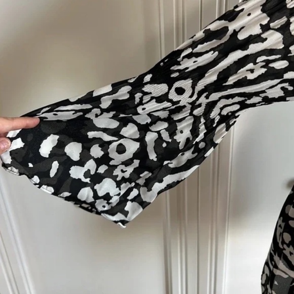 Baby Doll Sheer Elbow Bell Sleeve Top - Picture 3 of 8